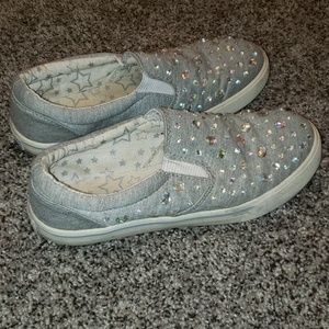 Justice Sparkly Slip Ons